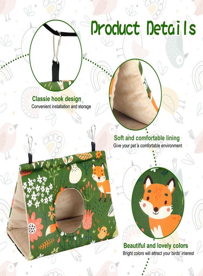 Rypet Winter Warm Bird Nest House - Hanging Hammock Velvet Shed Hut Cage Plush Fluffy Birds Hideaway Sleeping Bed Fuzzy for Parrot Parakeet Cockatiels Budgies Lovebird Small（Green） - Image 5